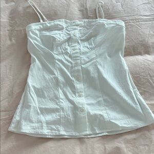 Reformation 100% cotton white corset top with adjustable and removable straps